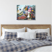Bloemen Vogelfruit Stilleven Canvas Afdruk (Insitu (Slaapkamer))