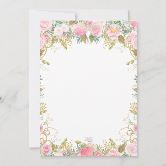 Bloemen Vogelkooi Bruids Douche Uitnodiging (Achterkant)