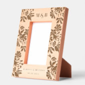 Bloemen Vogels Aangepaste bruiloft paar Monogram F Gegraveerde Lijstjes (Links)