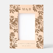 Bloemen Vogels Aangepaste bruiloft paar Monogram F Gegraveerde Lijstjes (Voorkant)