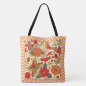 Bloemen vogels en Butterflies Boho Chic Tote Bag (Achterkant)