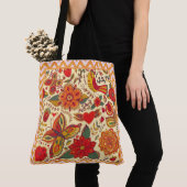 Bloemen vogels en Butterflies Boho Chic Tote Bag (Dichtbij)