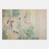 Bloemen, vogels en vis inpakpapier vel (Voorkant)