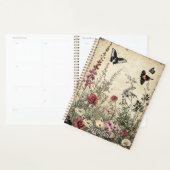 Bloemen, vogels en vlinders op oud papier (2) planner (Display)