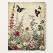 Bloemen, vogels en vlinders op oud papier (2) planner (Achterkant)