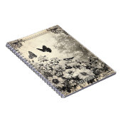 Bloemen, vogels en vlinders op oud papier (3) notitieboek (Rechterzijde)
