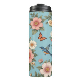 Bloemen Vogels en Vlinders Thermosbeker