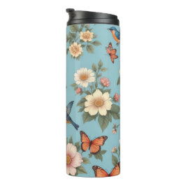 Bloemen Vogels en Vlinders Thermosbeker