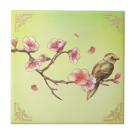  Bloemen & Vogels Flora en Faunakunst Tegeltje