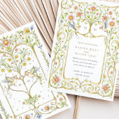 Bloemen & Vogels Victoriaans Tuin bruiloft Kaart