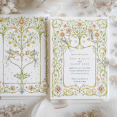 Bloemen & Vogels Victoriaans Tuin bruiloft Kaart