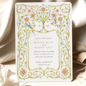 Bloemen & Vogels Victoriaans Tuin bruiloft Kaart