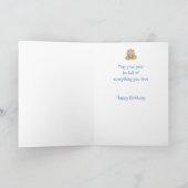 Bloemen voor 19e verjaardag, Teddy Bear Card Kaart (Binnen)