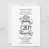 Bloemen voor 20e trouwdag kaart (Achterkant)