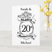 Bloemen voor 20e trouwdag kaart (Gele Bloem)