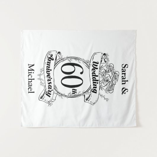 Bloemen voor 60e diamanten bruiloft wandkleed (Voorkant (horizontaal))