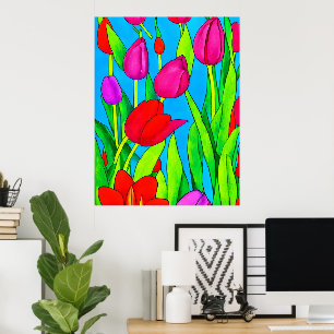 Bloemen voor aan de muur poster
