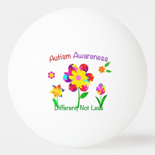 Bloemen voor Autisme Bewustzijn Pingpongbal (Voorkant)