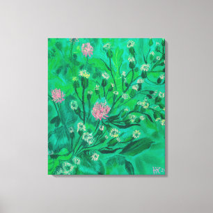 Bloemen voor borstelbijen, zomerbloemen canvas afdruk