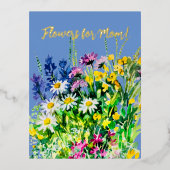 Bloemen voor de beste moeder. folie feestdagen briefkaart (Voorkant)