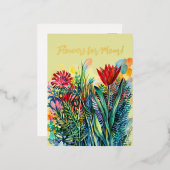 Bloemen voor de beste moeder. folie feestdagen briefkaart (Voorkant / Achterkant)