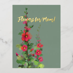 Bloemen voor de beste moeder. folie feestdagen briefkaart