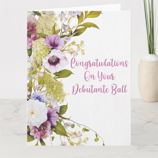 Bloemen voor Debutante Gefeliciteerd Kaart (Voorkant)