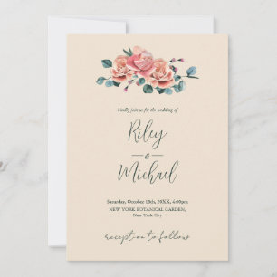 Bloemen voor een vintage bruiloft Roze rozen uitno Kaart
