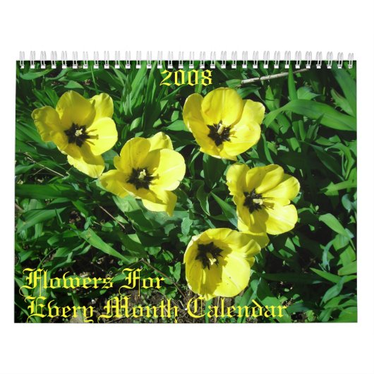Bloemen voor, elke maandkalender, 2008 kalender (Hoes)