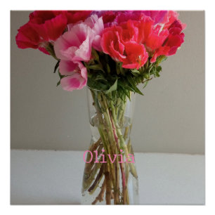 Bloemen voor Februari Photograph+Custom Name Perfect Poster