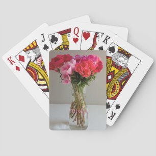 Bloemen voor Februari Photograph+Custom Name Pokerkaarten