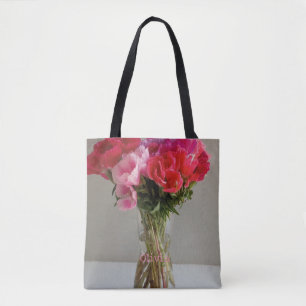Bloemen voor Februari Photograph+Custom Name Tote Bag