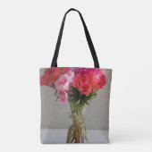 Bloemen voor Februari Photograph+Custom Name Tote Bag (Achterkant)