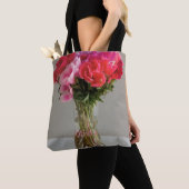 Bloemen voor Februari Photograph+Custom Name Tote Bag (Dichtbij)