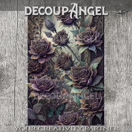 Bloemen voor Gothic Angels #1 - Decoupage - Tissuepapier