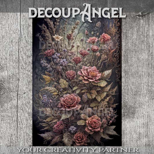 Bloemen voor Gotische Engelen #2 - Decoupage - Tissuepapier