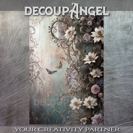 Bloemen voor Gotische Engelen #6 - Decoupage - Tissuepapier