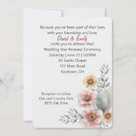 Bloemen voor het hernieuwen van geloften op wit kaart