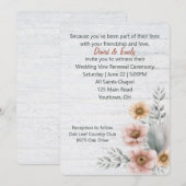 Bloemen voor het hernieuwen van geloften op witges kaart (Voorkant / Achterkant)