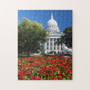 Bloemen voor het parlementsgebouw van de staat legpuzzel