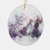 Bloemen voor Kat | ABSTRACT | WATERVERF Keramisch Ornament (Links)