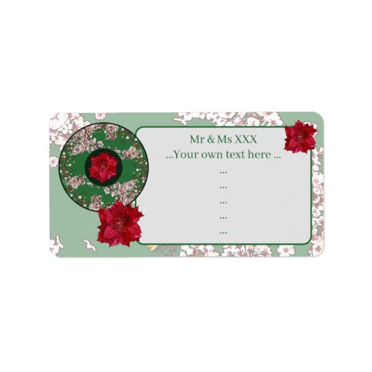 Bloemen voor Kerstmis Etiket (Voorkant)