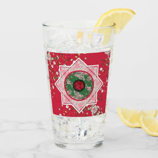 Bloemen voor Kerstmis Glas (Achterkant ijs)