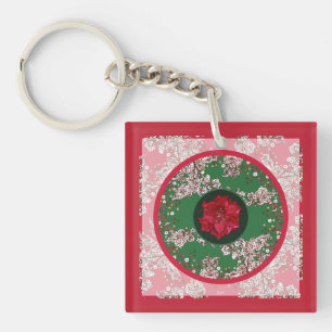 Bloemen voor Kerstmis Sleutelhanger
