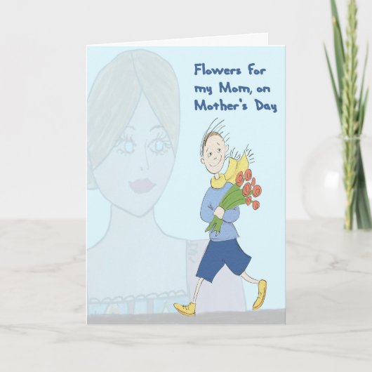 Bloemen voor mam op Moederdag van Son Kaart (Voorkant)