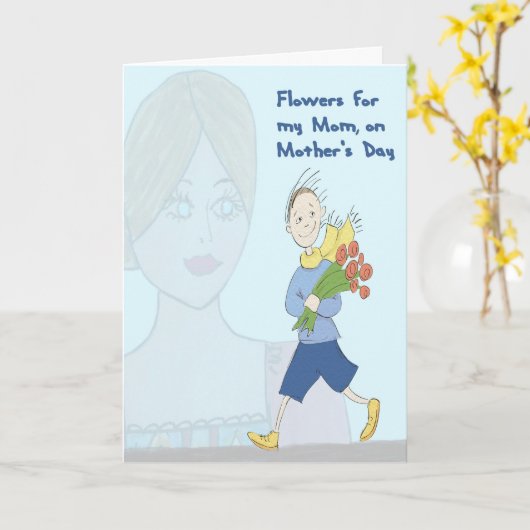 Bloemen voor mam op Moederdag van Son Kaart (Gele Bloem)