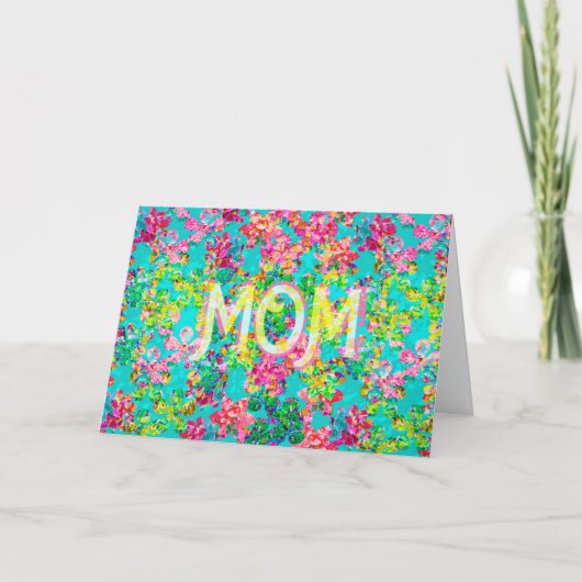 Bloemen voor mama feestdagen kaart (Voorkant)