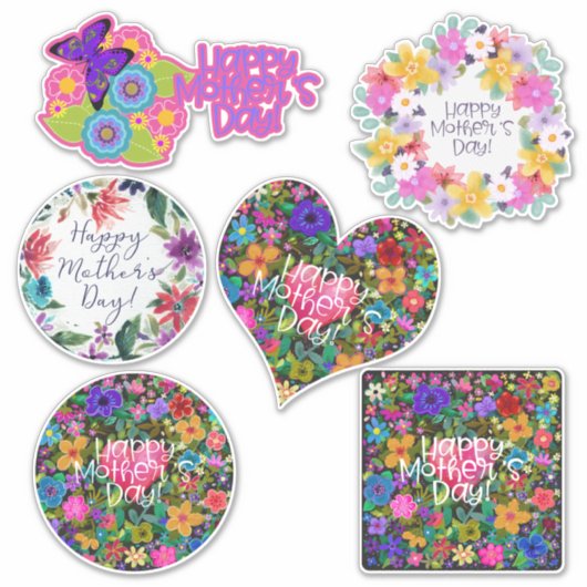 Bloemen voor mama op Moederdag Sticker (Voorkant)