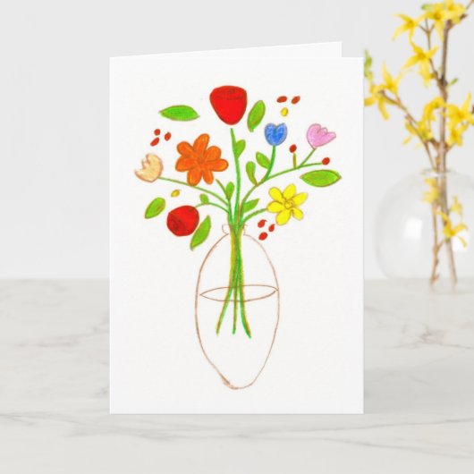 bloemen voor mamma kaart (Gele Bloem)