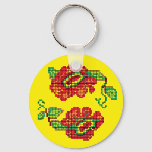 Bloemen voor mijn Belle II - Gele kg. Sleutelhanger (Voorkant)